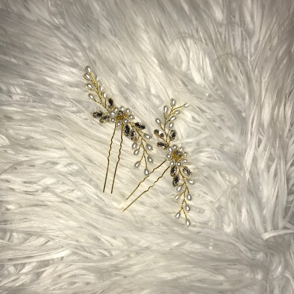 Two pearl hair pins - Picture 2 of 3